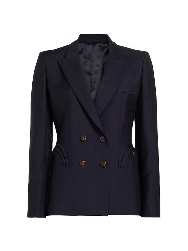 Womens Charmer Virgin-Wool Blend Double-Breasted Blazer Product Image