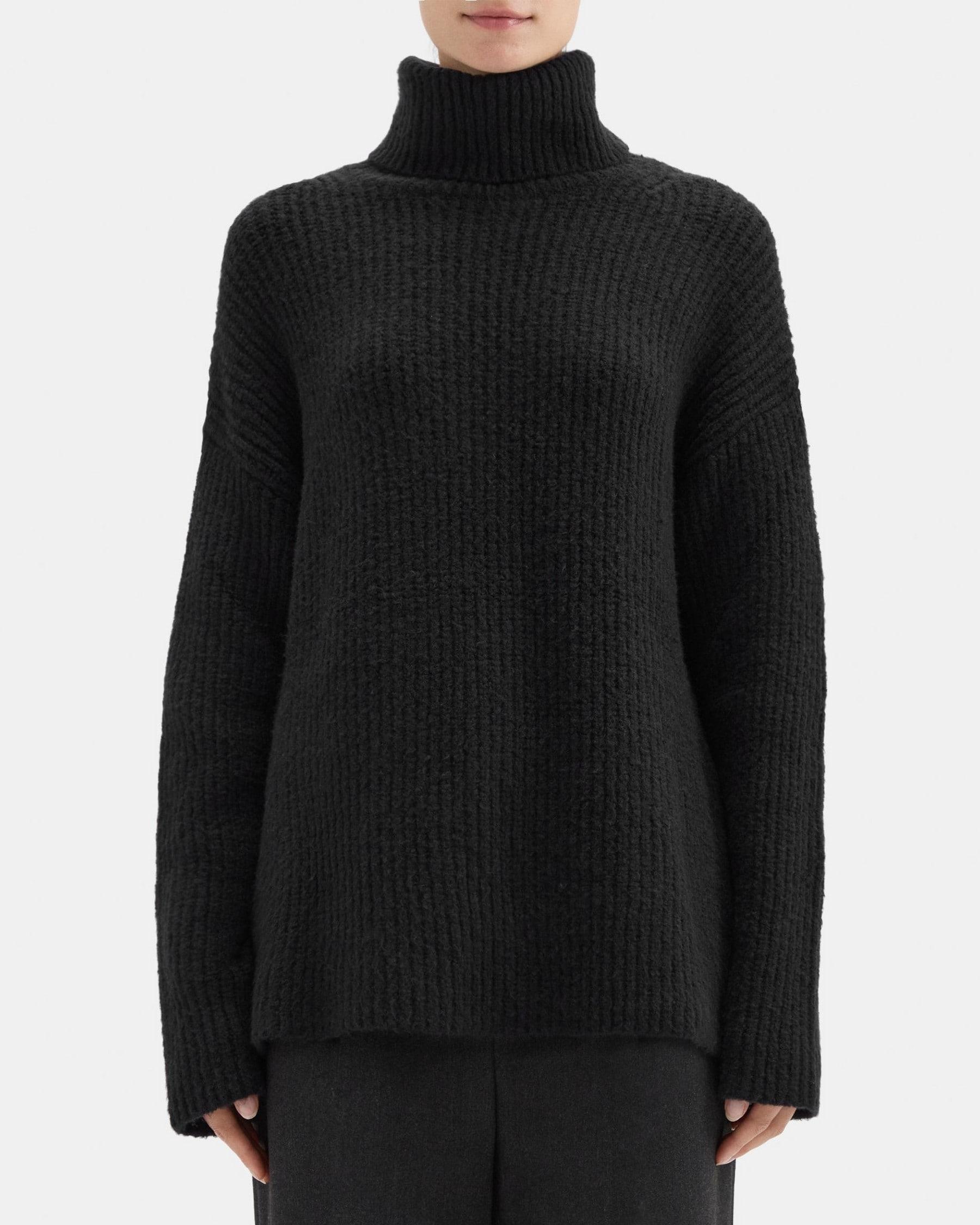 Ribbed Turtleneck in Knit Bouclé Product Image