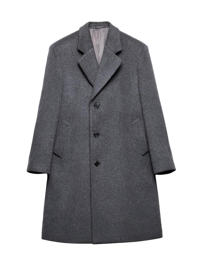 Mens Single Breasted Wool Coat Product Image