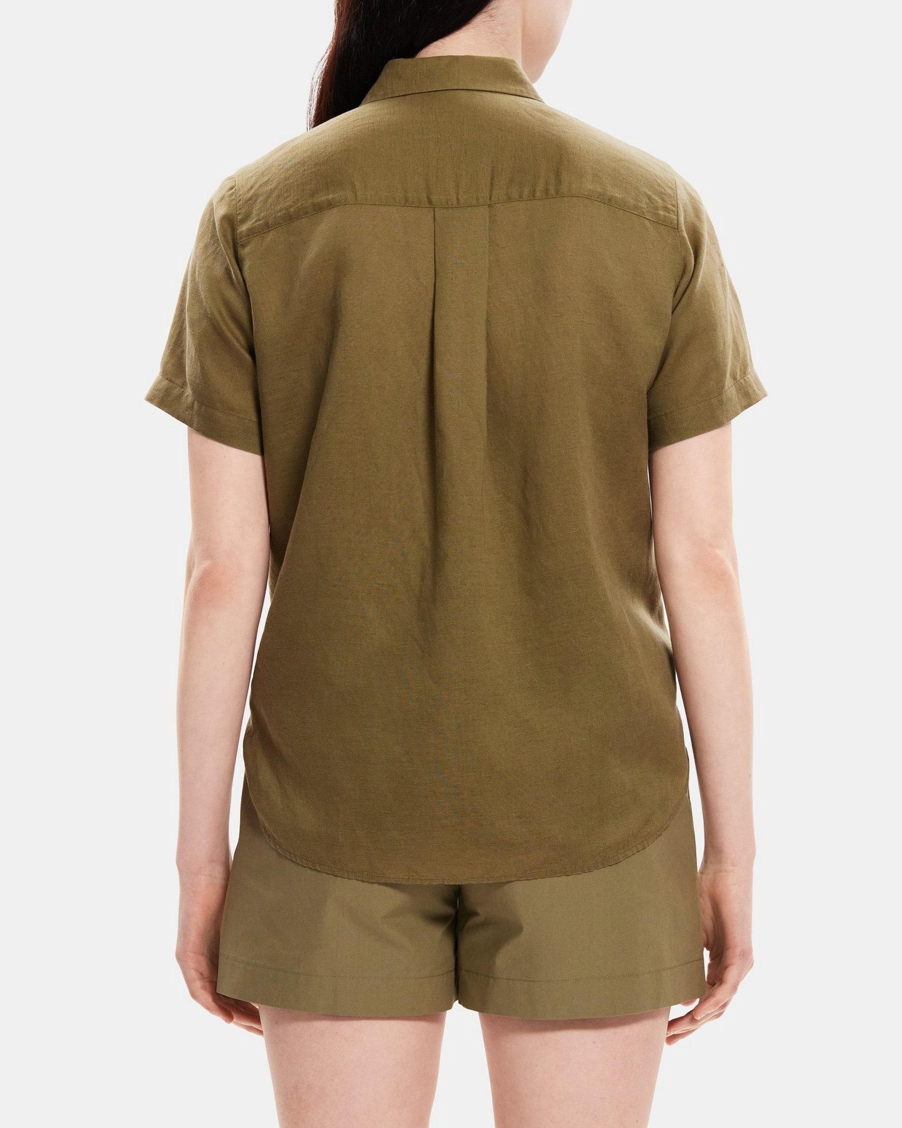 Tie-Front Shirt in Linen-Tencel Product Image