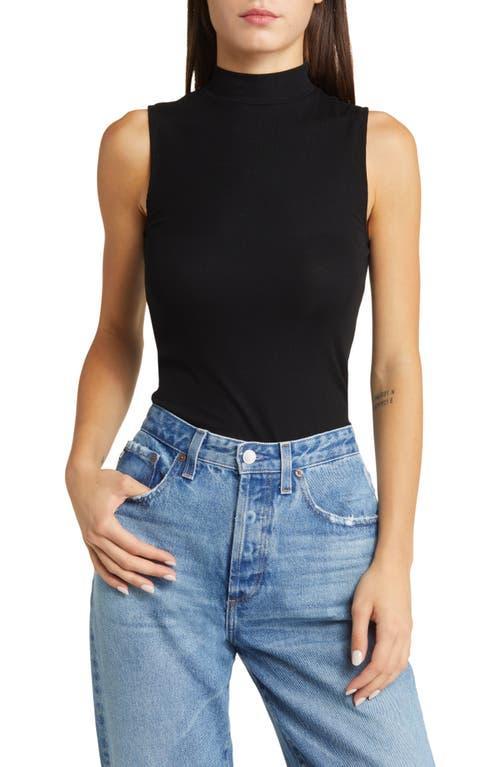 AG Edie Mock Neck Rib Sleeveless Top Product Image