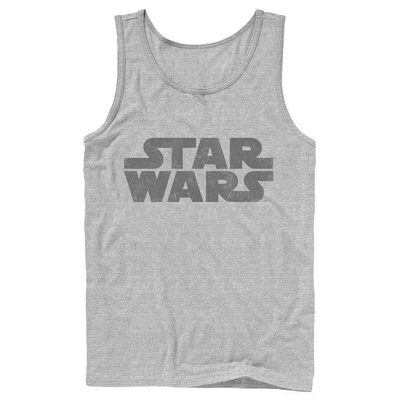 Mens Star Wars Simple Vintage Logo Tank Top Athletic Grey Product Image