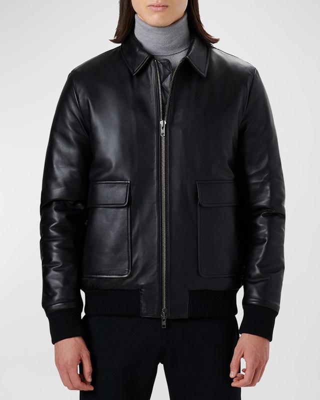 Bugatchi Leather Bomber Jacket Product Image