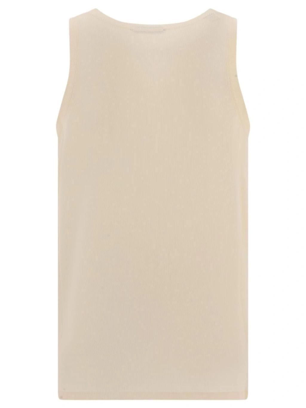 Ribbed Tank Top In Beige Product Image