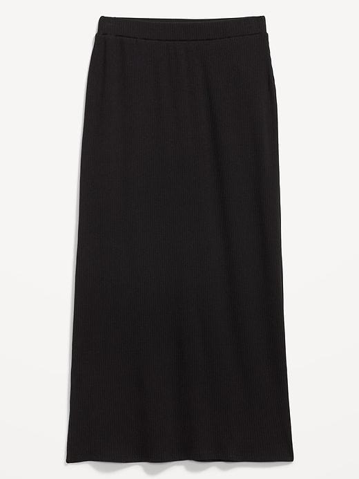 High-Waisted Rib-Knit Maxi Skirt Product Image