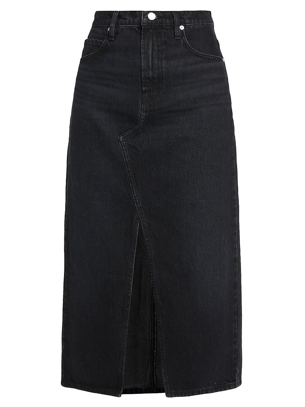 Womens Denim Midi-Skirt product image