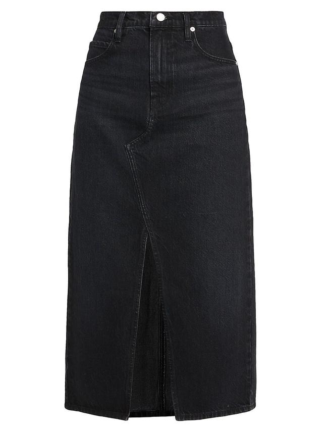 Womens Denim Midi-Skirt Product Image