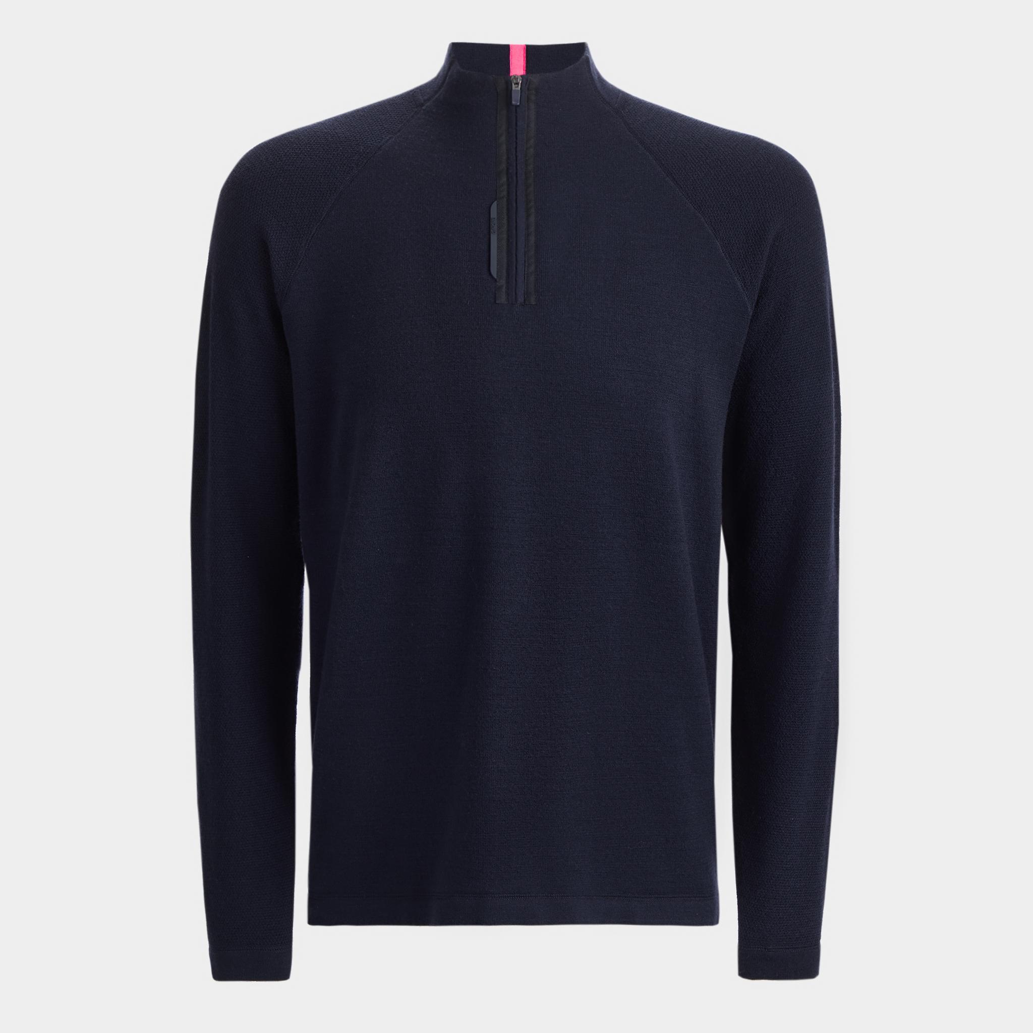 MERINO WOOL BLEND RAGLAN QUARTER ZIP SWEATER Product Image