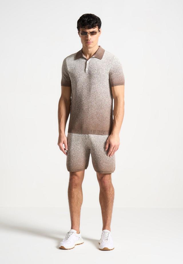 Ombré Knit Shorts - Taupe/White Male Product Image