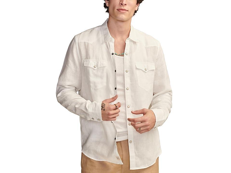 Lucky Brand Linen Western Long Sleeve Shirt (Bright ) Men's Clothing Product Image