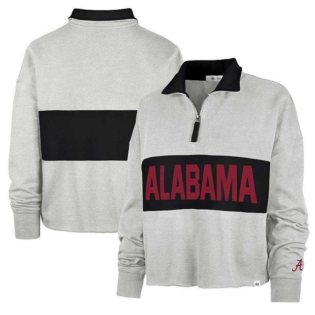 Womens 47 Gray Alabama Crimson Tide Next Level Remi Cropped Quarter-Zip Sweatshirt Product Image