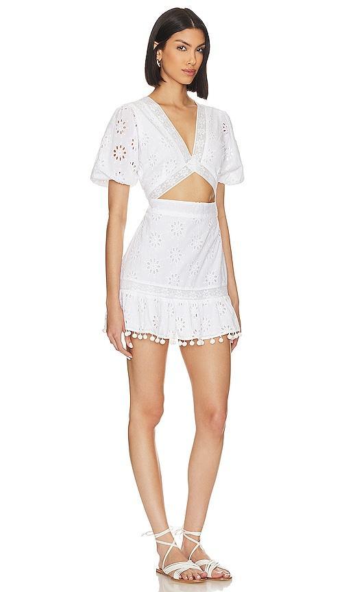 Tularosa x Jetset Christina Carly Mini Dress in White. Product Image