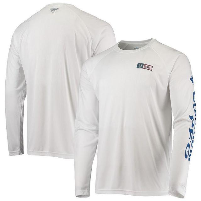 Mens Columbia New York Mets Americana Terminal Tackle Omni-Shade Long Sleeve Raglan T-Shirt Product Image