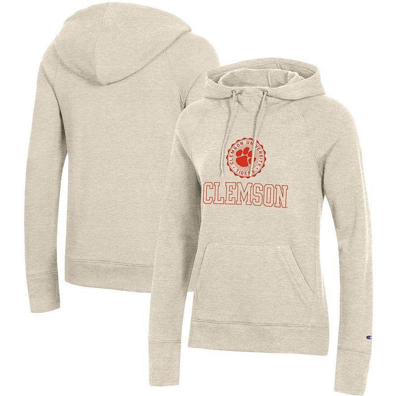 Womens Champion Heathered Oatmeal Tennessee Volunteers College Seal Pullover Hoodie Product Image