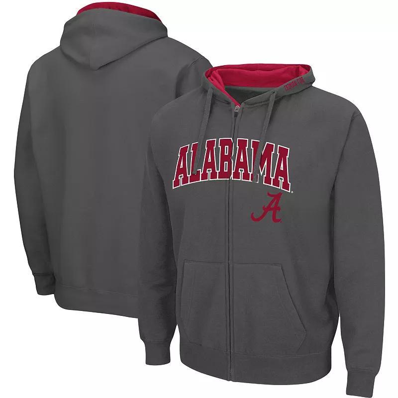 Mens Colosseum Gray Alabama Crimson Tide Arch & Logo 3.0 Full-Zip Hoodie ALA Grey Product Image