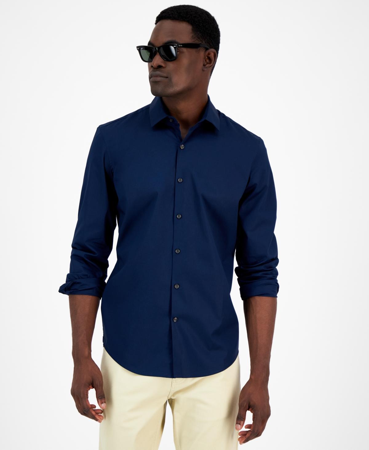 Alfani Mens Modern Classic-Fit Stretch Solid Button-Down Shirt, Created for Macys Product Image