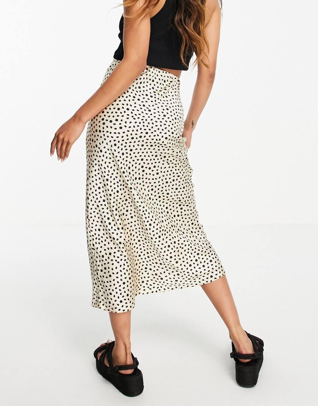 ASOS DESIGN satin bias midi skirt Product Image