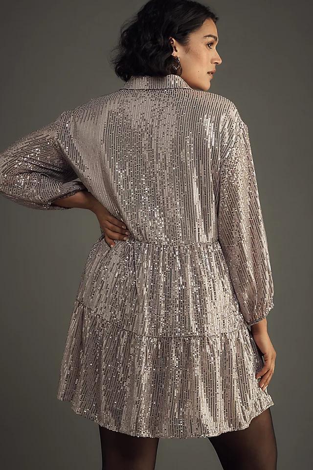 The Bettina Tiered Shirt Dress by Maeve: Mini Sequin Edition Product Image