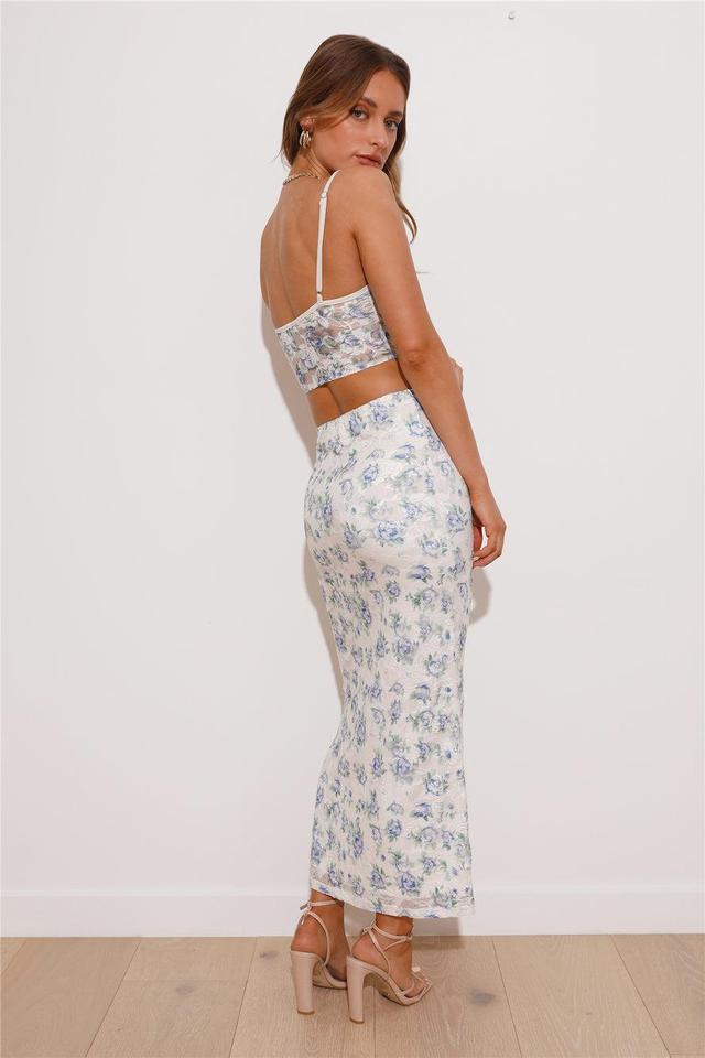 Dainty Touch Lace Maxi Skirt Blue Product Image