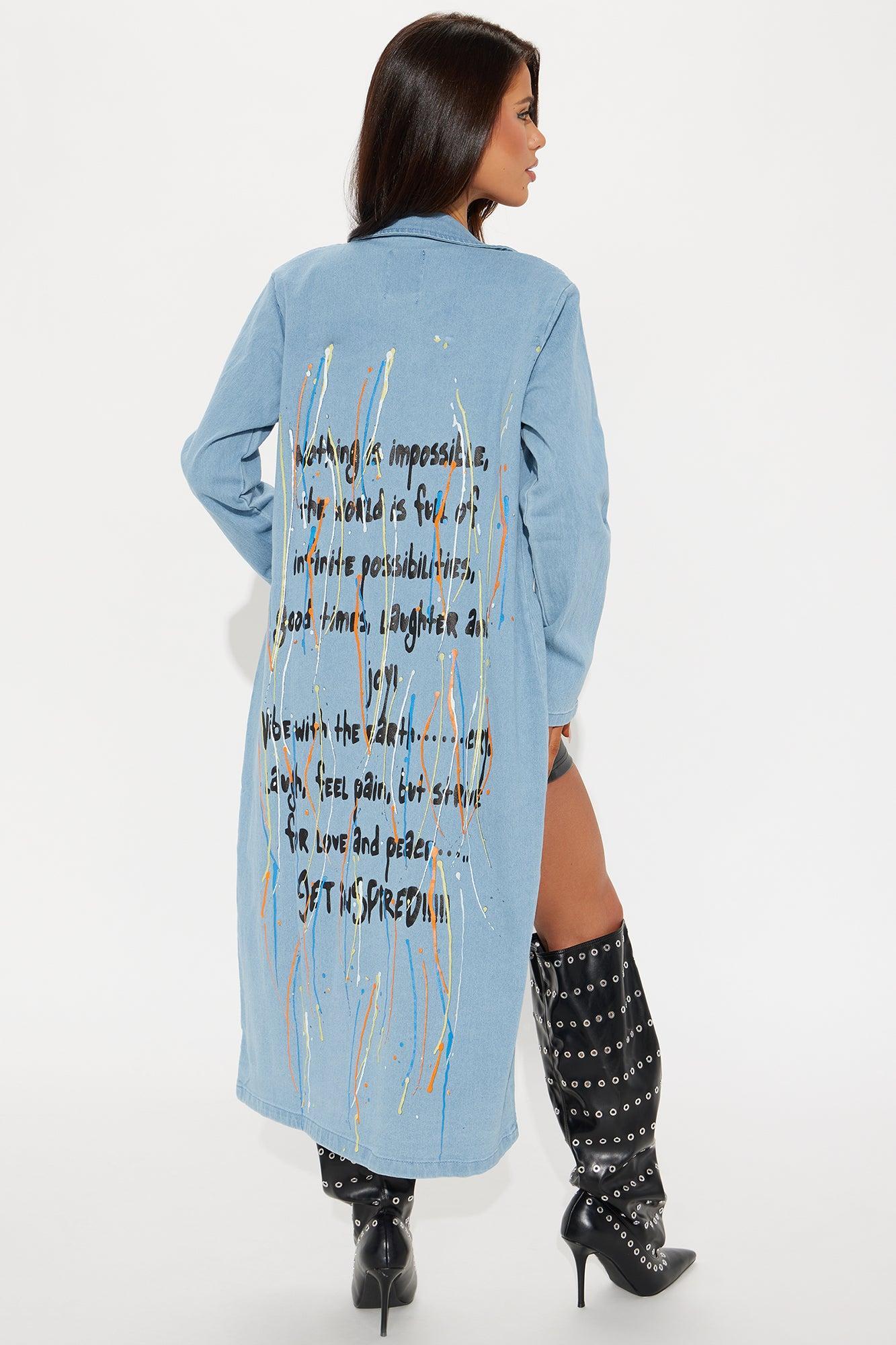 Be Inspired Denim Trench - Light Blue Wash Product Image