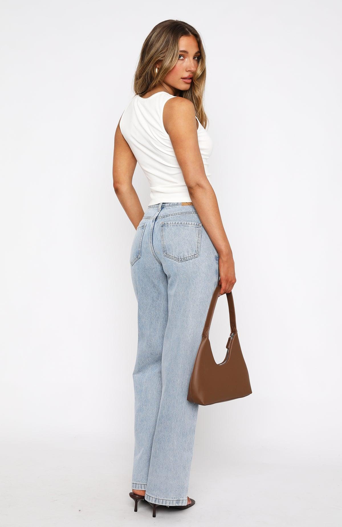 Layla Mid Rise Straight Leg Jeans Light Blue Product Image