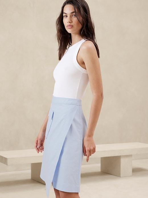 Linen-Blend Knee-Length Skirt Product Image