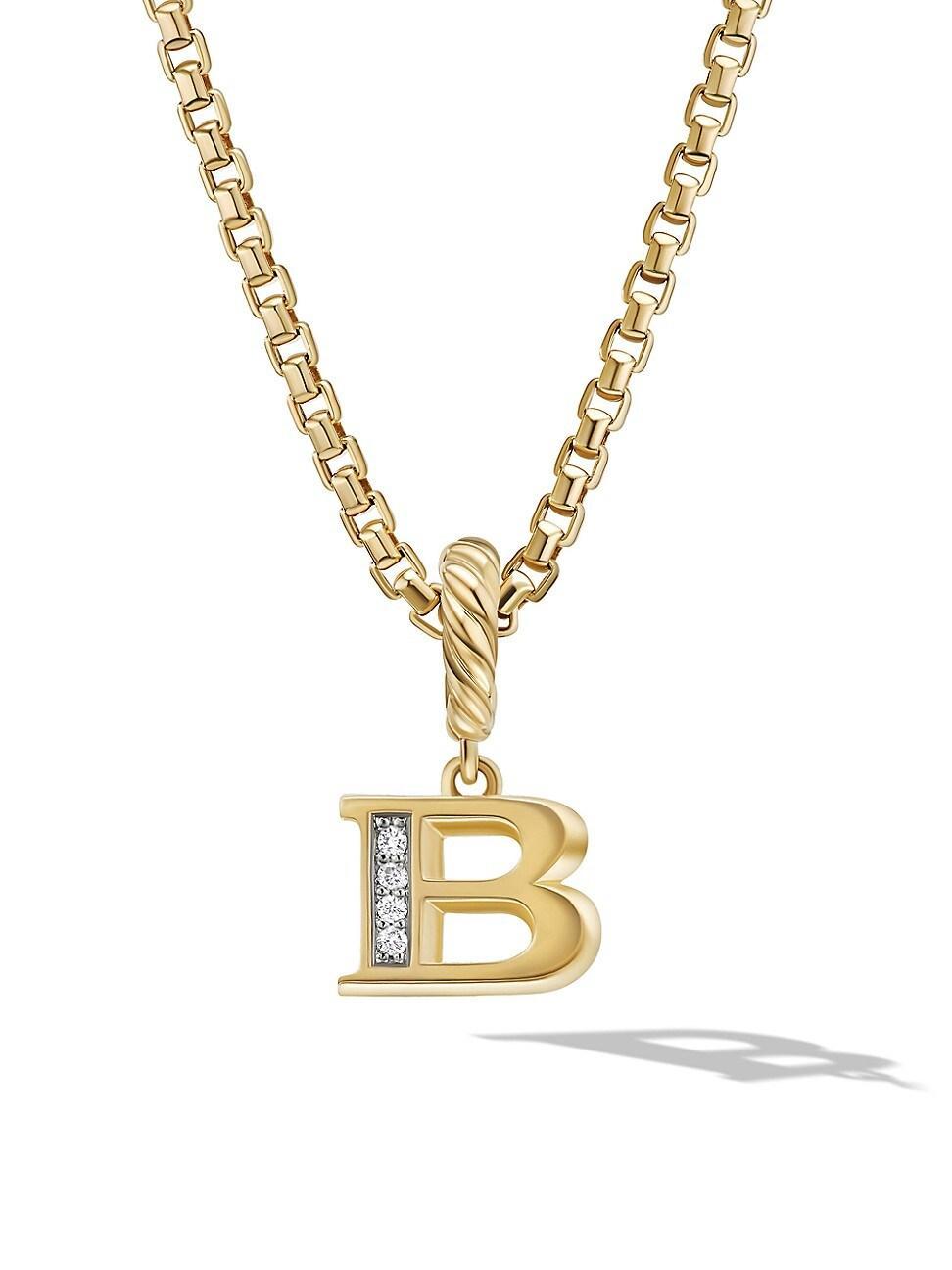 Womens Pav Initial Pendant in 18K Yellow Gold with Diamonds Product Image