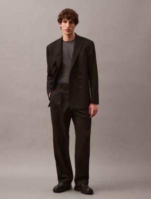 Double-Breasted Wool Gabardine Blend Blazer Product Image