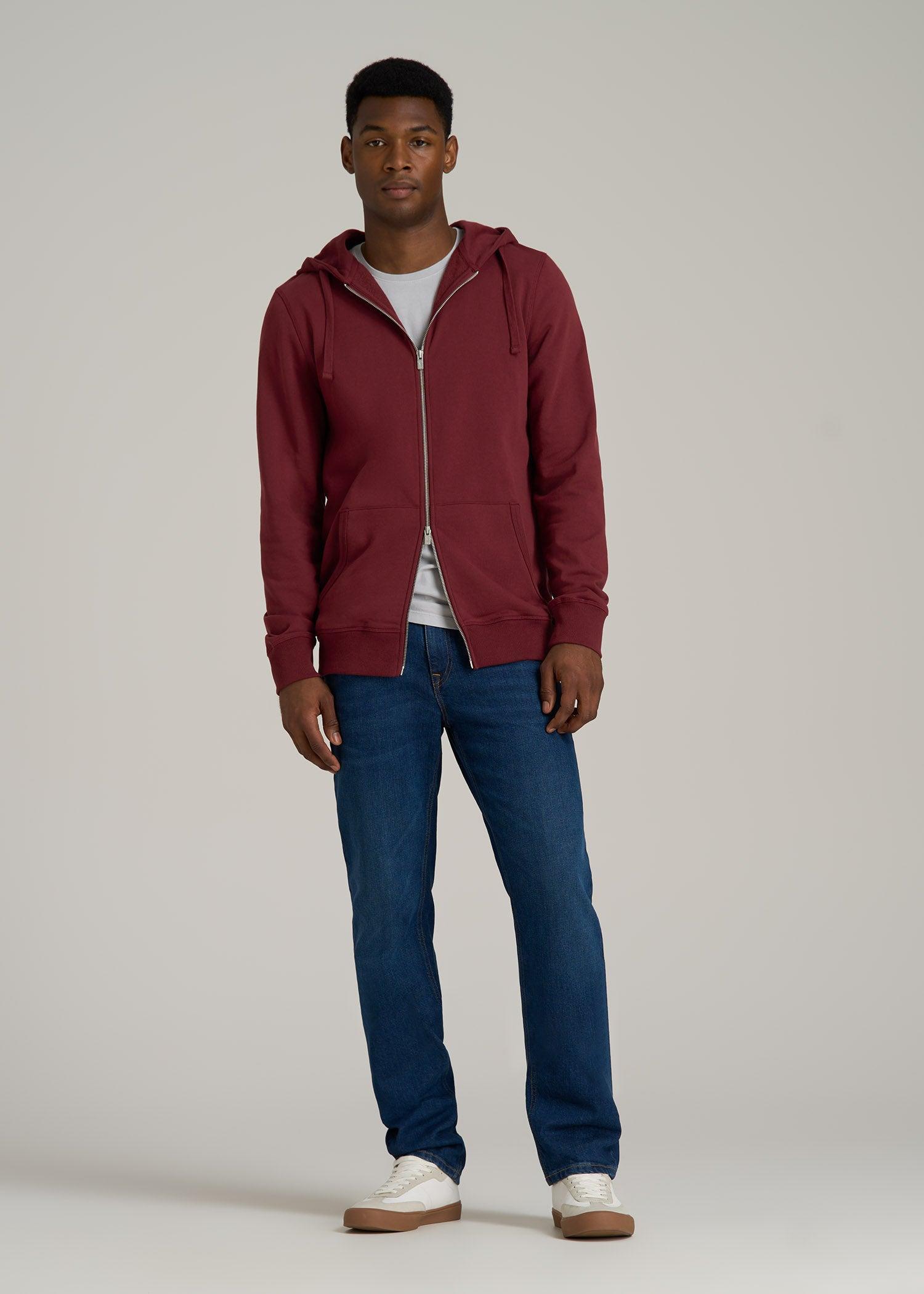 Wearever 2.0 French Terry Full-Zip Hoodie for Tall Men in Red Ochre Product Image