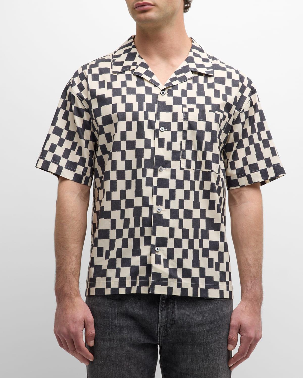 Mens Vintage-Print Camp Shirt Product Image