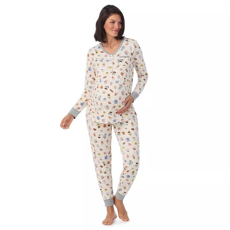 Maternity Cuddl Duds Cozy Henley Pajama Top & Banded Bottom Pajama Pants Sleep Set, Womens Product Image