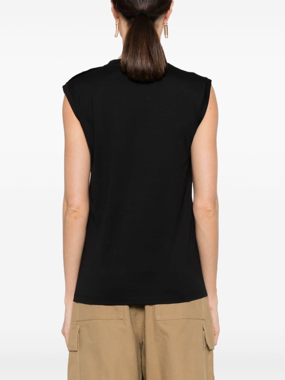 Cotton Top With Front Logo Print - Atterley In Black Product Image