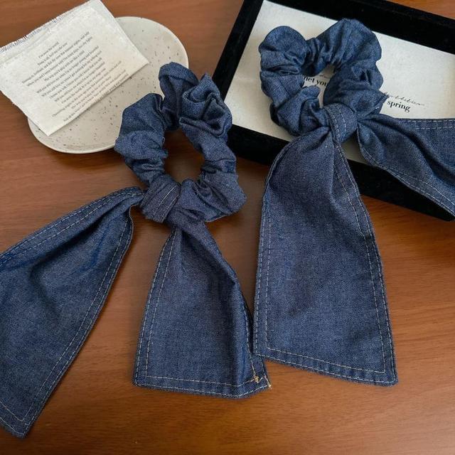 Denim Ribbon Scrunchie Product Image