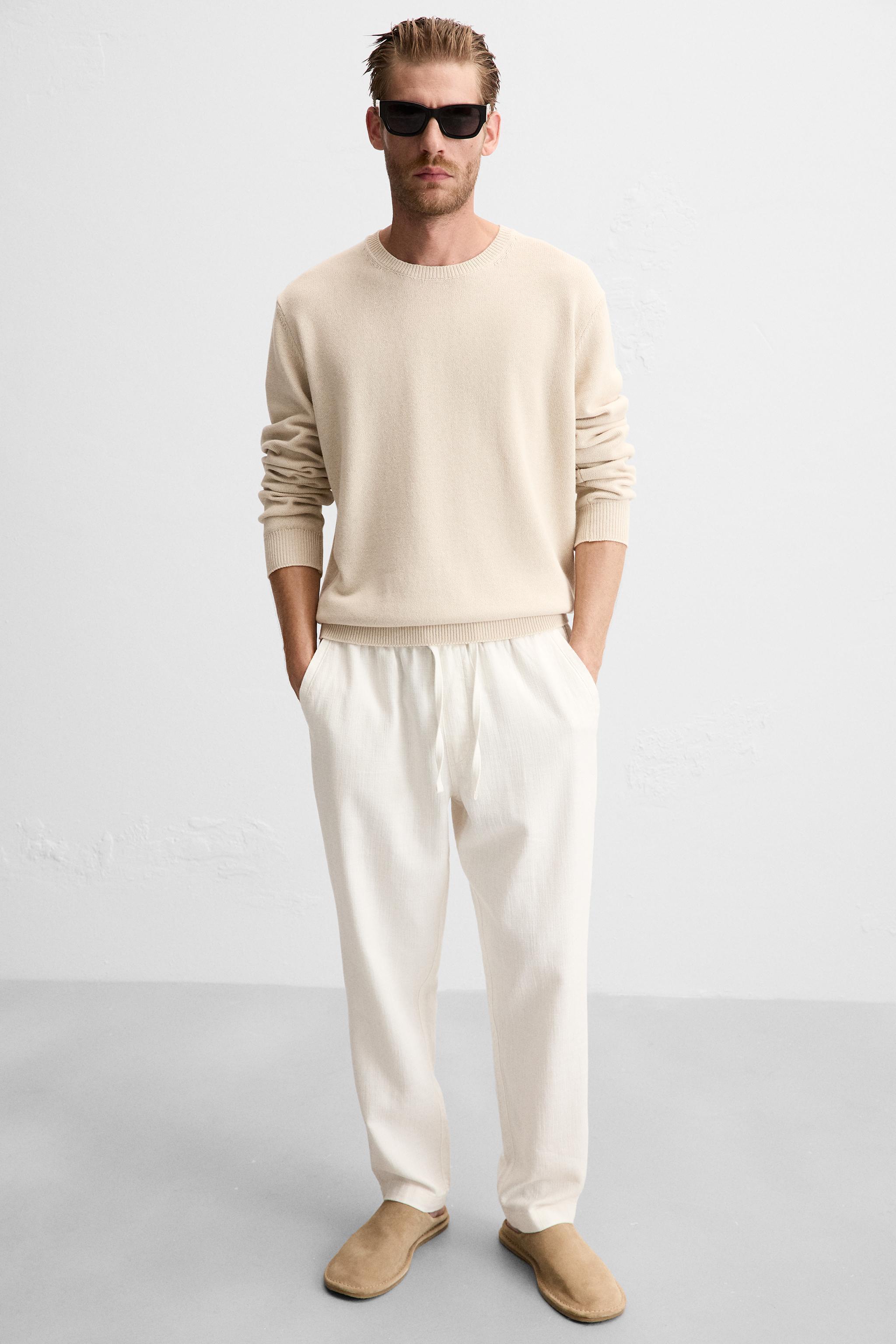 TEXTURED JOGGER WAIST PANTS Product Image