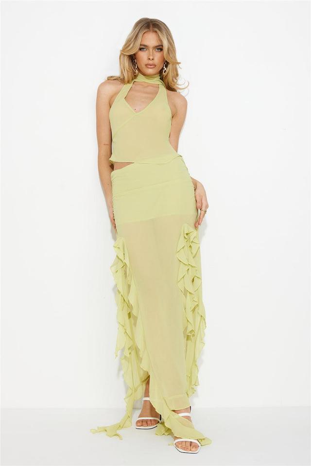 LIONESS Rendezvous Skirt Lime Product Image