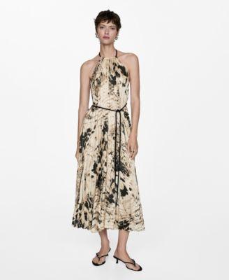 Women's Pleated Animal-Print Dress Product Image