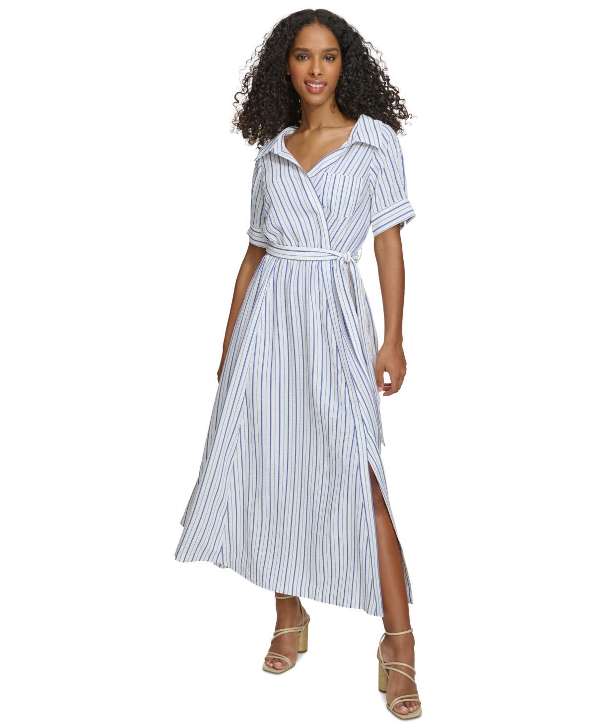 Calvin Klein Womens Tie-Waist A-Line Dress Product Image