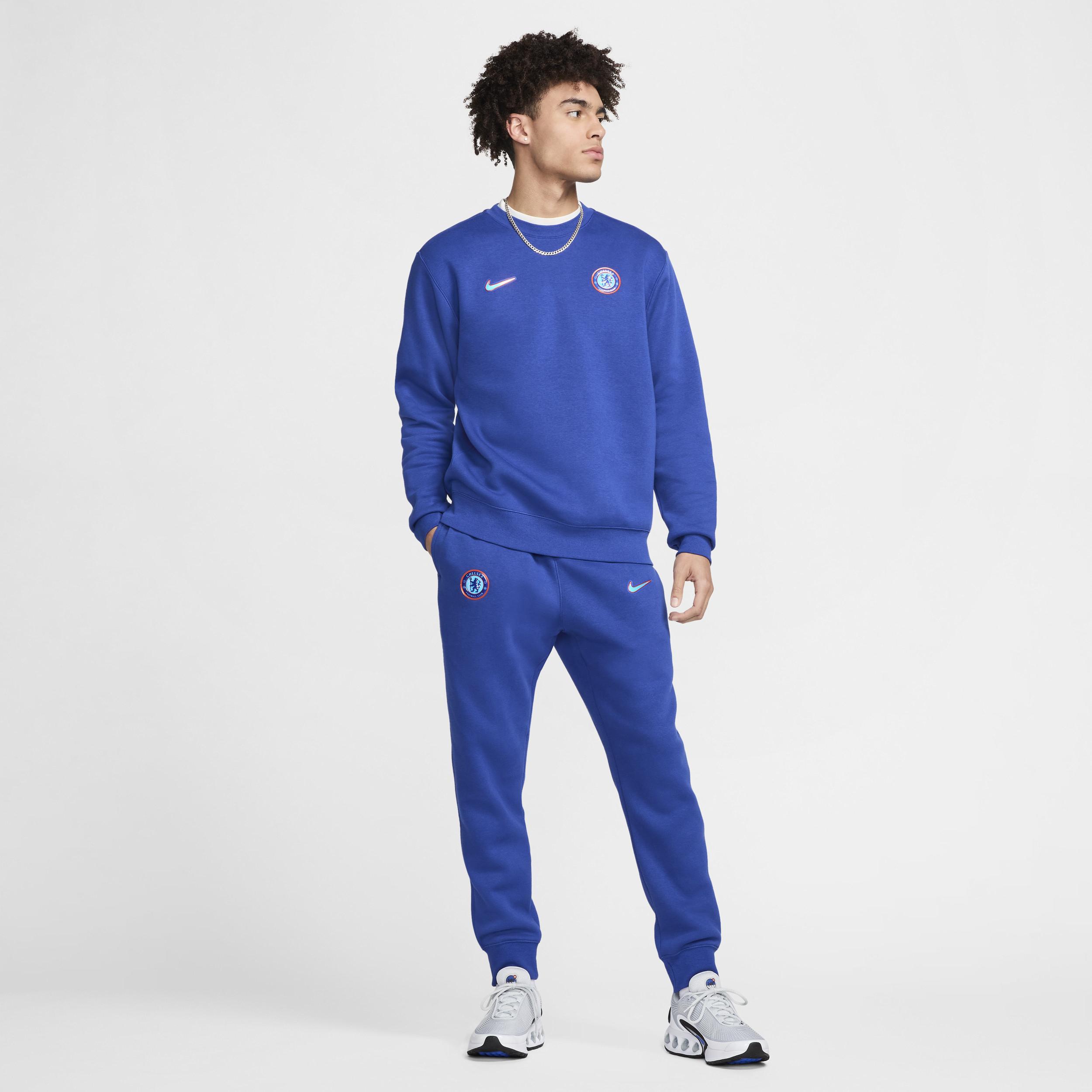 Nike Mens Blue Chelsea Club Pullover Sweatshirt Product Image