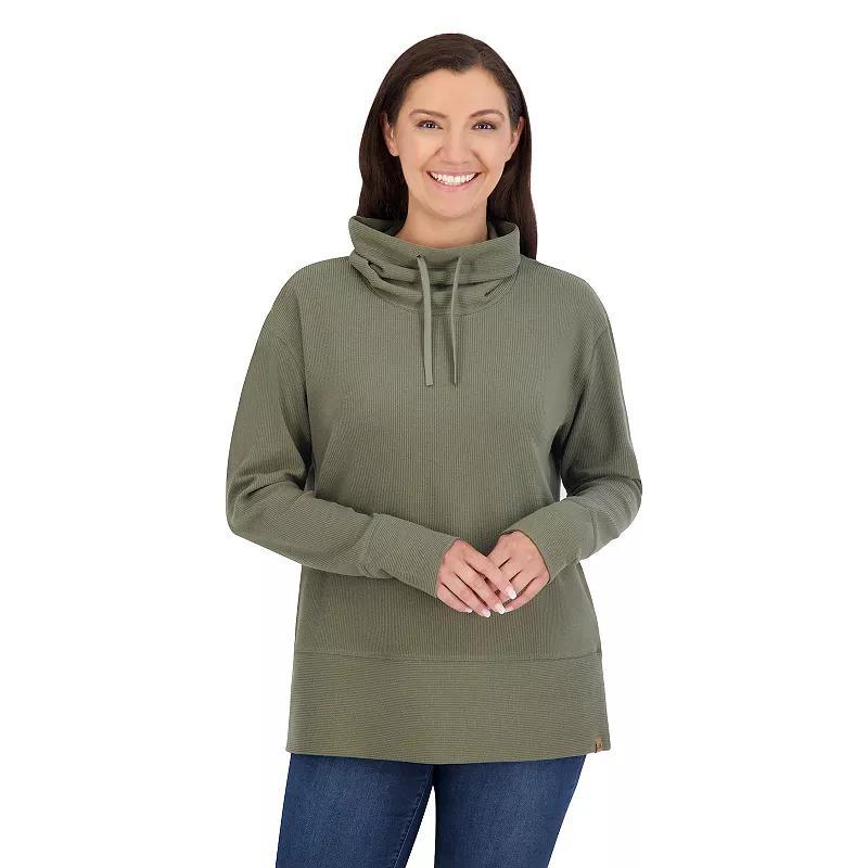 Womens ZeroXposur Arles Twisted Knit Cowlneck Pullover Green Ash Product Image