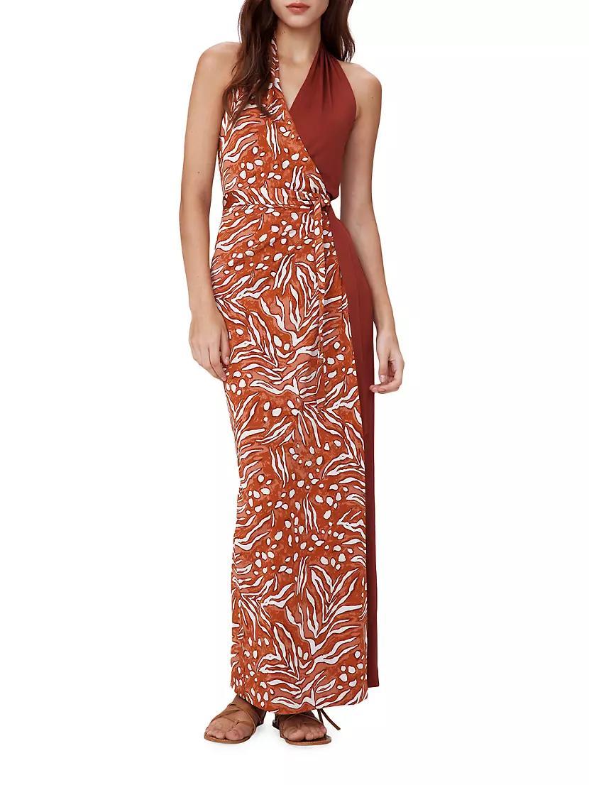 Chase Abstract Two-Tone Jersey Maxi Dress Product Image