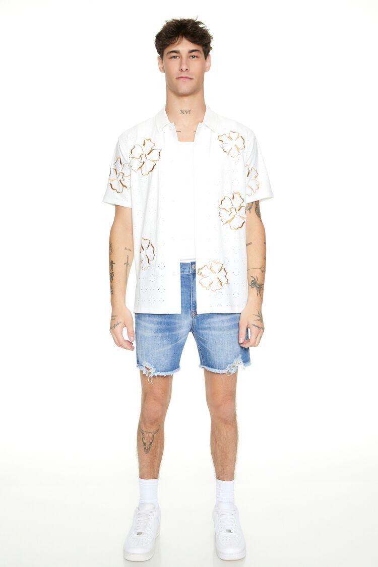 Frayed-Trim Denim Shorts | Forever 21 Product Image