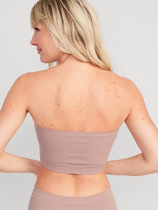 Rib-Knit Seamless Bandeau Bralette Product Image