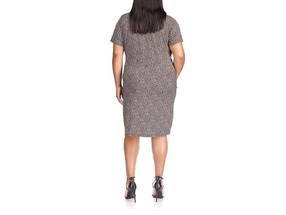 MICHAEL Michael Kors Plus Size Giraffe Twist Short Sleeve Mini Dress Women's Clothing Product Image