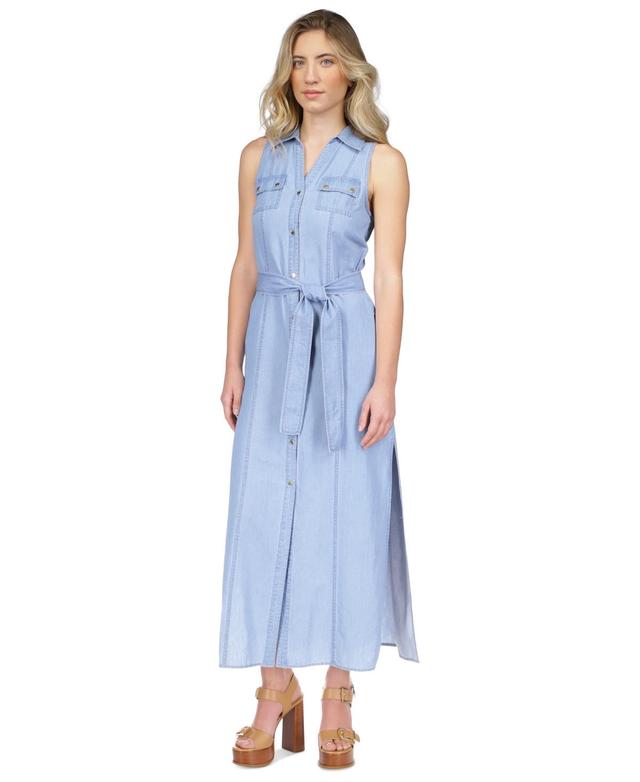 Women's Sleeveless Maxi Shirtdress, Regular & Petite Product Image