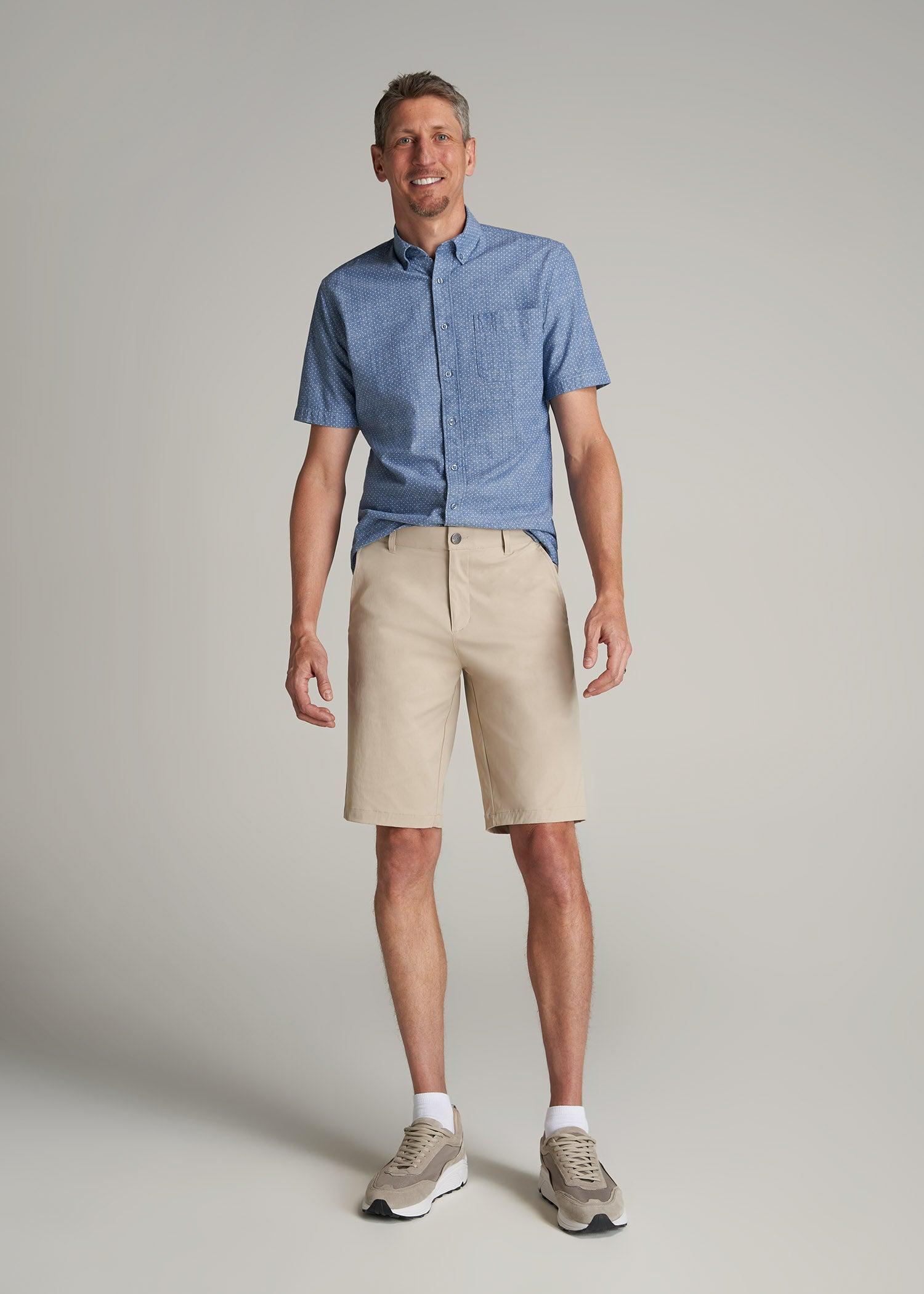 Traveler Chino Shorts for Tall Men in Light Khaki Male Product Image