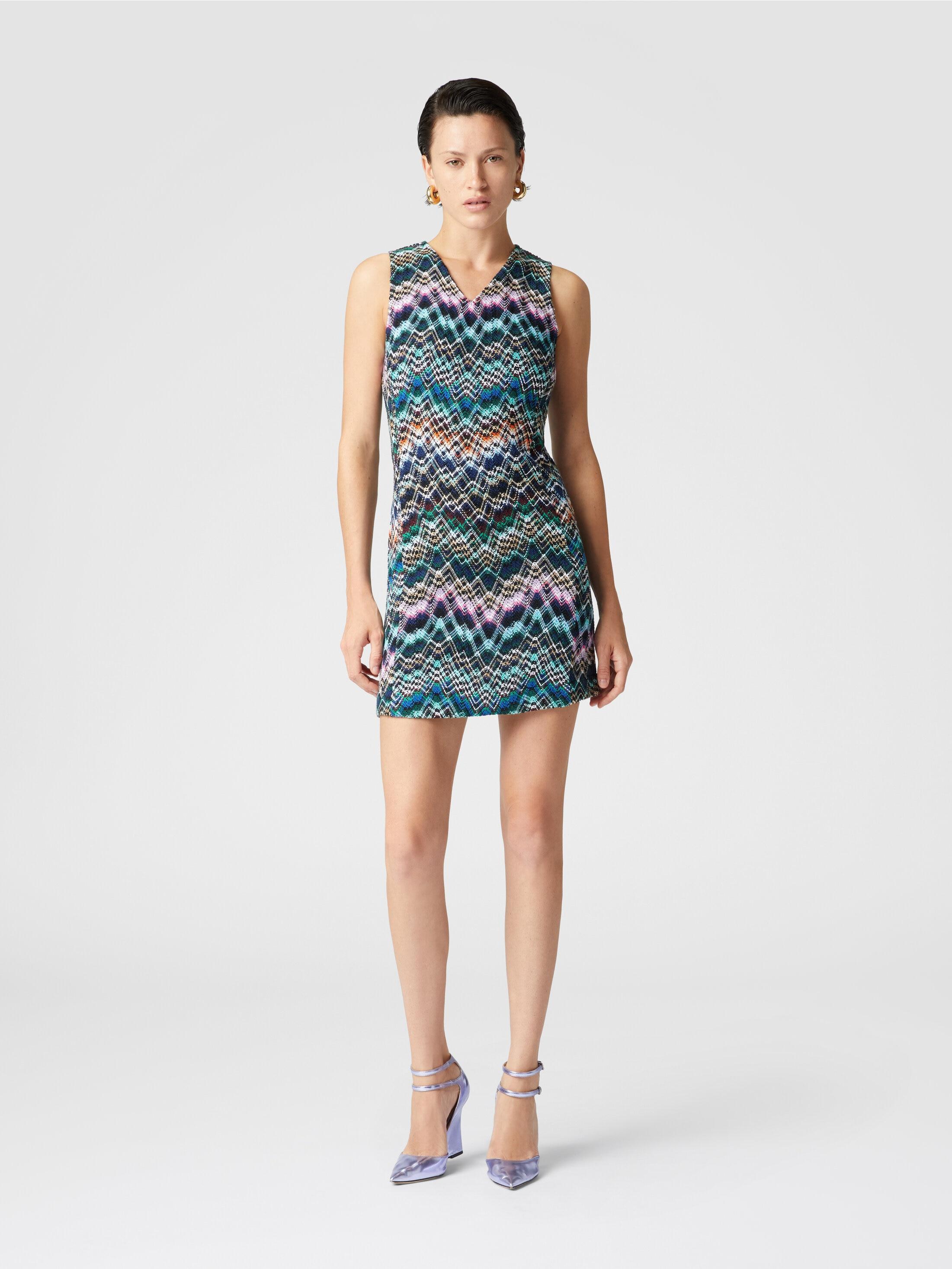 Sleeveless mini-dress in wool and cotton Product Image