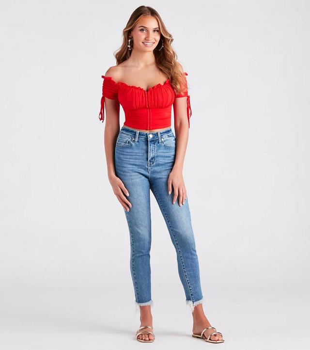 Hooked In Ruched Crop Top Product Image