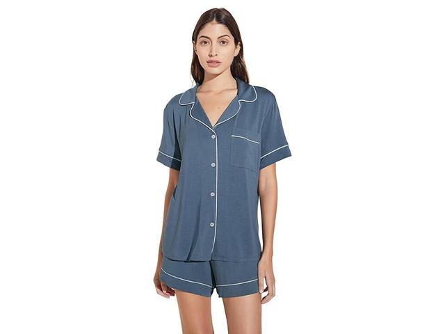 Eberjey Gisele Relaxed Shorts Pajama Set Coastal Blue/Ice Blue M Product Image