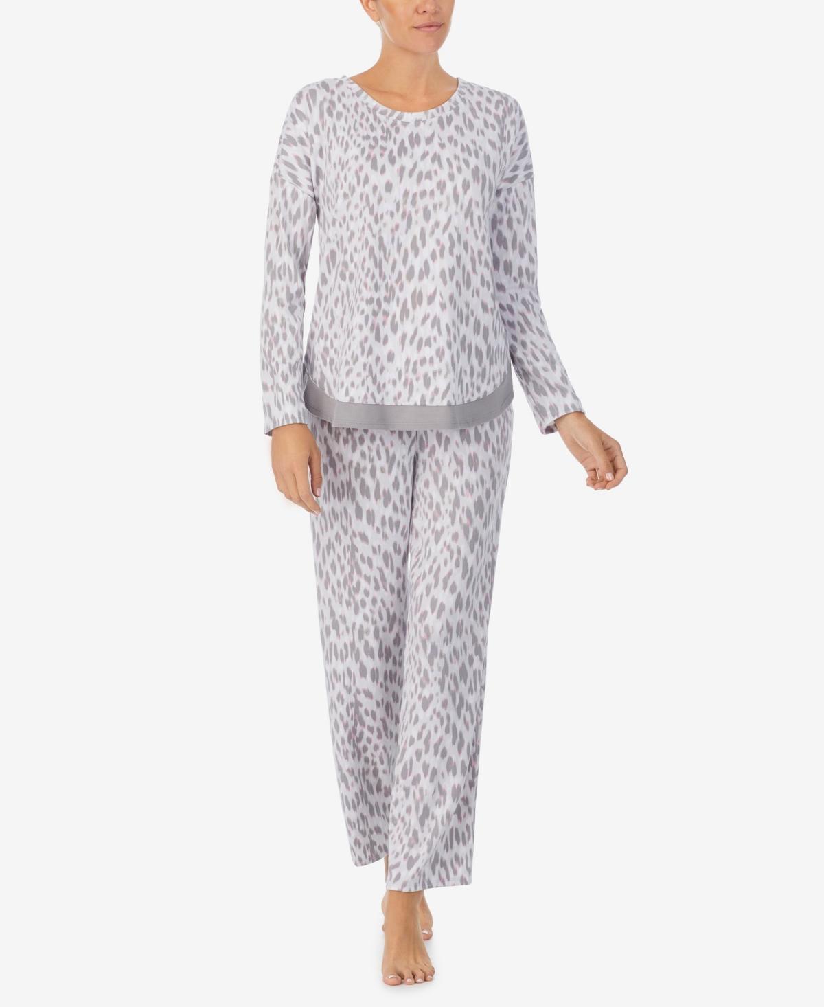 Ellen Tracy Womens Long Sleeve Crew Neck Pajamas Set Product Image