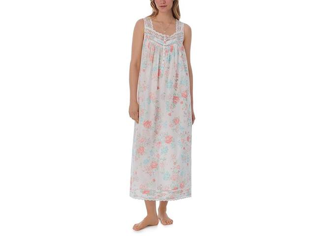 Eileen West Cotton Lawn Sleeveless Ballet Gown (Blossom Floral) Women's Pajama Product Image